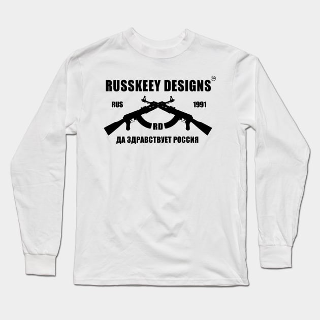 Russkeey Designs Logo (Black) Long Sleeve T-Shirt by Russkeey Designs